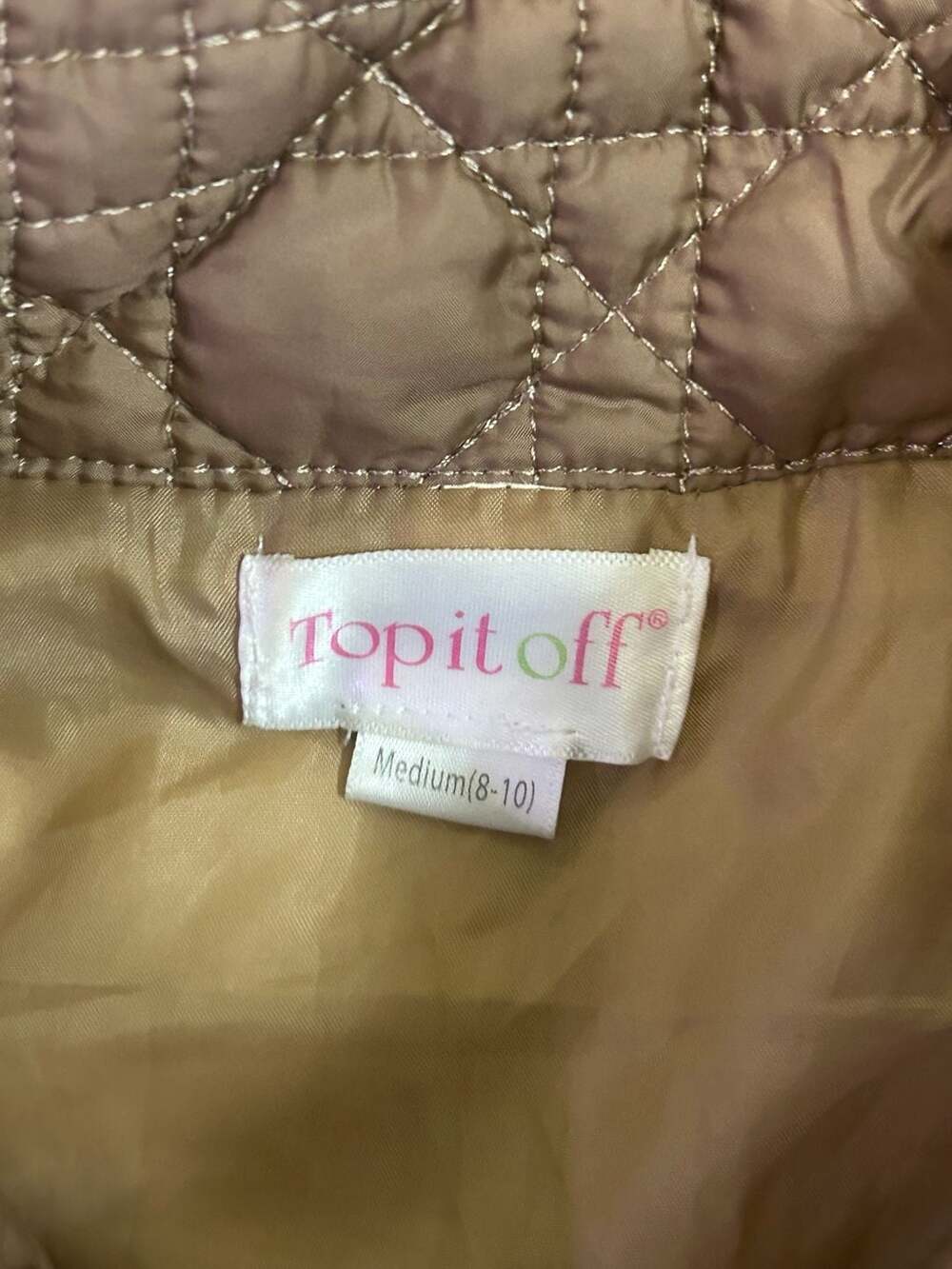 Top It Off Women's Tan Quilted Mock Neck Full-Zip Jacket - Picture 2 of 7